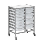 Gratnells Dynamis Double Cart Set 23 Silver with 3