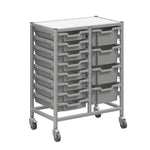 Gratnells Dynamis Double Cart Set 23 Silver with 3