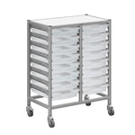 Gratnells Dynamis Double Cart Set 5 Silver with 3