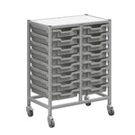 Gratnells Dynamis Double Cart Set 5 Silver with 3