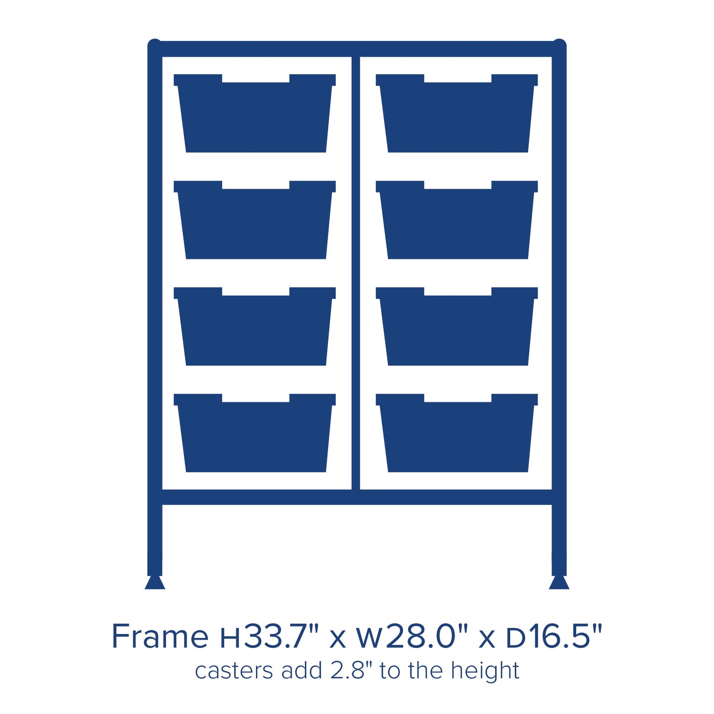 Gratnells Dynamis Double Cart Set 13 Silver with 3" 2 Braked Casters & Optional Feet and 8 - 6 inch deep Trays (GRA - DYTM244F02) - SchoolOutlet