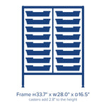 Gratnells Dynamis Double Cart Set 5 Silver with 3