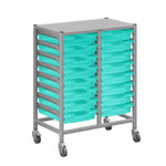 Gratnells Dynamis Double Cart Set 5 Silver with 3