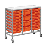 Gratnells Dynamis Triple Cart Set 9 Silver with 3