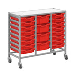 Gratnells Dynamis Triple Cart Set 9 Silver with 3