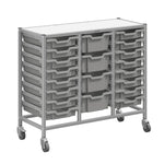 Gratnells Dynamis Triple Cart Set 9 Silver with 3