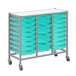 Gratnells Dynamis Triple Cart Set 9 Silver with 3