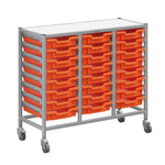 Gratnells Dynamis Triple Cart Set 3 Silver with 3