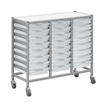 Gratnells Dynamis Triple Cart Set 3 Silver with 3