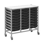 Gratnells Dynamis Triple Cart Set 3 Silver with 3
