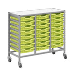 Gratnells Dynamis Triple Cart Set 3 Silver with 3