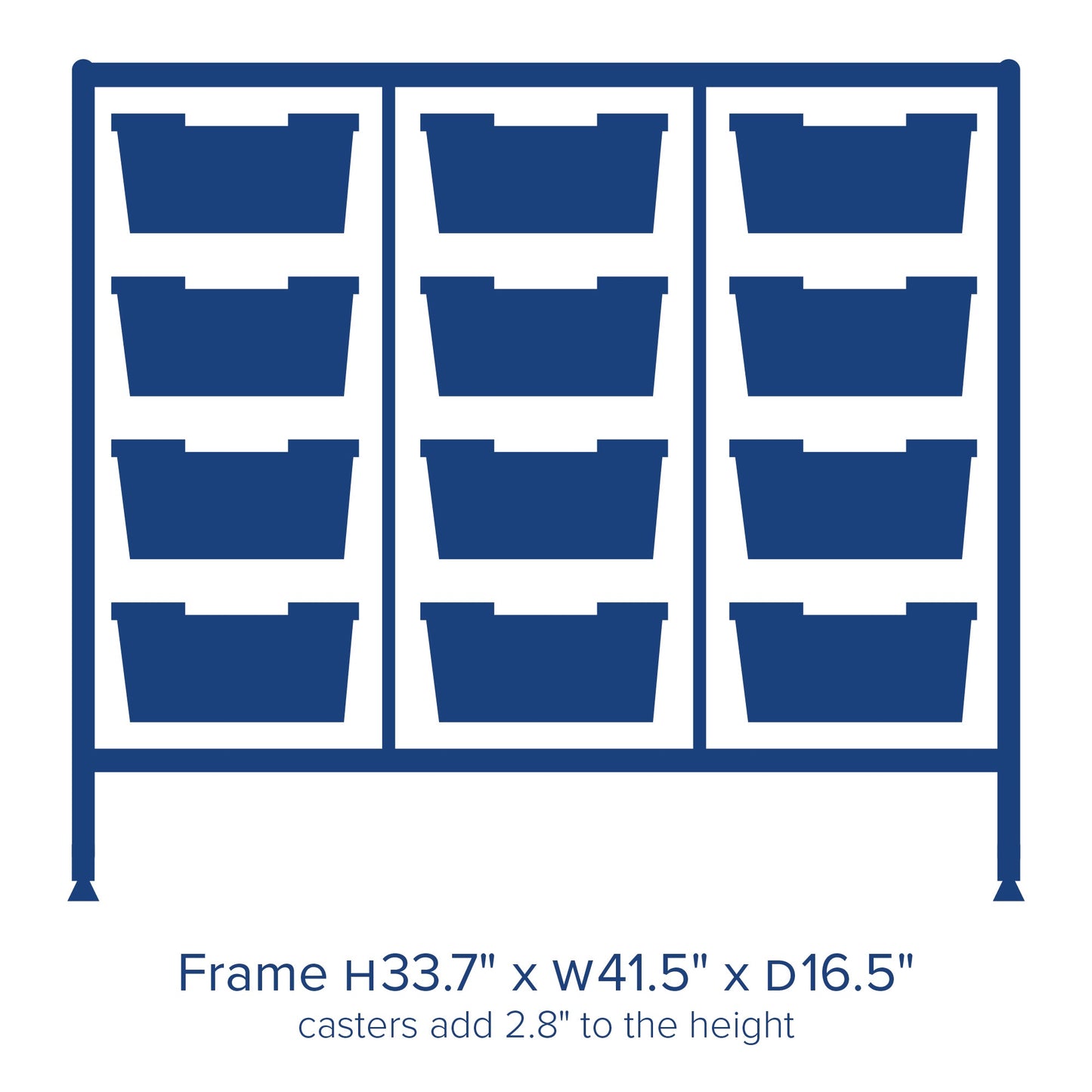 Gratnells Dynamis Triple Cart Set 7 Silver with 3" 2 Braked Casters & Optional Feet and 12 - 6 inch deep Trays (GRA - DYTM344F02) - SchoolOutlet