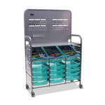 Gratnells MakerSpace Cart Set 1 in Silver w/ fixings pack 3 Deep and 12 Shallow Trays (GRA - MST0144) - SchoolOutlet