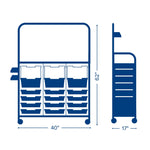 Gratnells MakerSpace Cart Set 1 in Silver w/ fixings pack 3 Deep and 12 Shallow Trays (GRA - MST0144) - SchoolOutlet