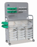 Gratnells MakerSpace Cart Set 1 in Silver w/ fixings pack 3 Deep and 12 Shallow Trays (GRA - MST0144) - SchoolOutlet
