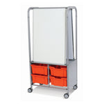 Gratnells MakerHub Cart in Silver with runners, 2 magnetic boards & 4 Deep Trays (GRA - MST0544) - SchoolOutlet