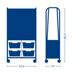 Gratnells MakerHub Cart in Silver with runners, 2 magnetic boards & 4 Deep Trays (GRA - MST0544) - SchoolOutlet