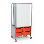 Gratnells MakerHub Cart in Silver with runners, 2 magnetic boards & 4 Deep Trays (GRA - MST0544) - SchoolOutlet