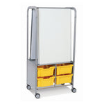 Gratnells MakerHub Cart in Silver with runners, 2 magnetic boards & 4 Deep Trays (GRA - MST0544) - SchoolOutlet