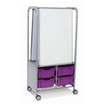 Gratnells MakerHub Cart in Silver with runners, 2 magnetic boards & 4 Deep Trays (GRA - MST0544) - SchoolOutlet