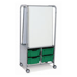 Gratnells MakerHub Cart in Silver with runners, 2 magnetic boards & 4 Deep Trays (GRA - MST0544) - SchoolOutlet
