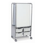 Gratnells MakerHub Cart in Silver with runners, 2 magnetic boards & 4 Deep Trays (GRA - MST0544) - SchoolOutlet