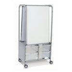 Gratnells MakerHub Cart in Silver with runners, 2 magnetic boards & 4 Deep Trays (GRA - MST0544) - SchoolOutlet
