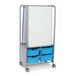 Gratnells MakerHub Cart in Silver with runners, 2 magnetic boards & 4 Deep Trays (GRA - MST0544) - SchoolOutlet