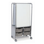 Gratnells MakerHub Cart in Silver with runners, 2 magnetic boards & 4 Deep Trays (GRA - MST0544) - SchoolOutlet