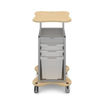 Gratnells MyBASE Silver Cart with 2 Shallow & 1 Jumbo Standard Translucent Trays (GRA - MYBT44C20) - SchoolOutlet