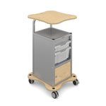 Gratnells MyBASE+ Lockable Silver Cart, Includes 1 Shallow & 1 Deep Standard Translucent Trays (GRA - MYBT44D20) - SchoolOutlet