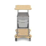 Gratnells MyBASE+ Lockable Silver Cart, Includes 1 Shallow & 1 Deep Standard Translucent Trays (GRA - MYBT44D20) - SchoolOutlet