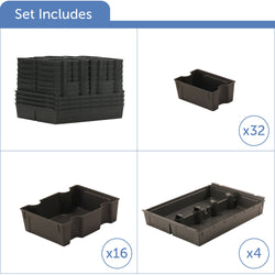 Gratnells SortED 52 Piece Pack in Charcoal. (GRA-SERETAIL02)