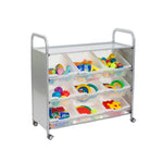 Gratnells Callero Tilted Tray Cart in Silver w/ 9 Deep Trays (GRA - SSET0144) - SchoolOutlet