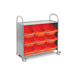 Gratnells Callero Tilted Tray Cart in Silver w/ 9 Deep Trays (GRA - SSET0144) - SchoolOutlet