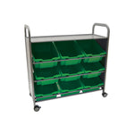 Gratnells Callero Tilted Tray Cart in Silver w/ 9 Deep Trays (GRA - SSET0144) - SchoolOutlet