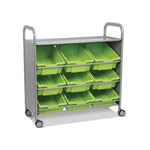 Gratnells Callero Tilted Tray Cart in Silver w/ 9 Deep Trays (GRA - SSET0144) - SchoolOutlet