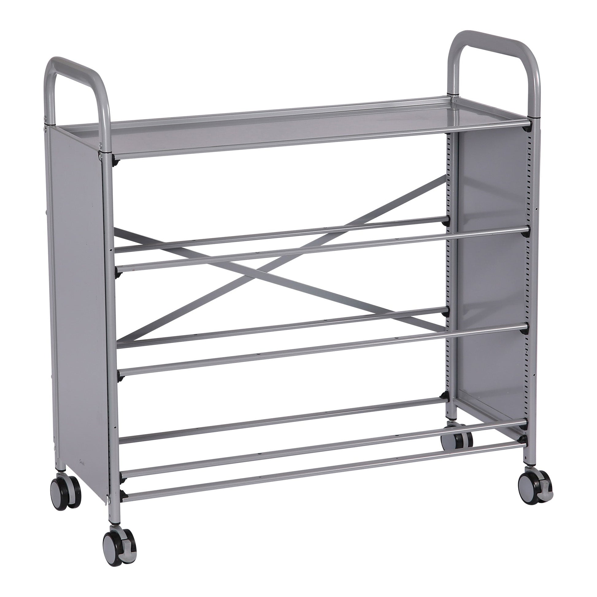 Gratnells Callero Triple Cart in Silver w/ 24 Shallow F1 Trays (GRA - SSET0344) - SchoolOutlet