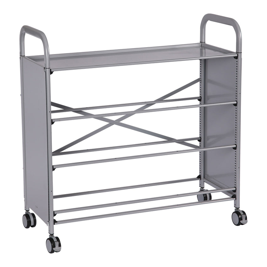 Gratnells Callero Triple Cart in Silver w/ 24 Shallow F1 Trays (GRA - SSET0344) - SchoolOutlet