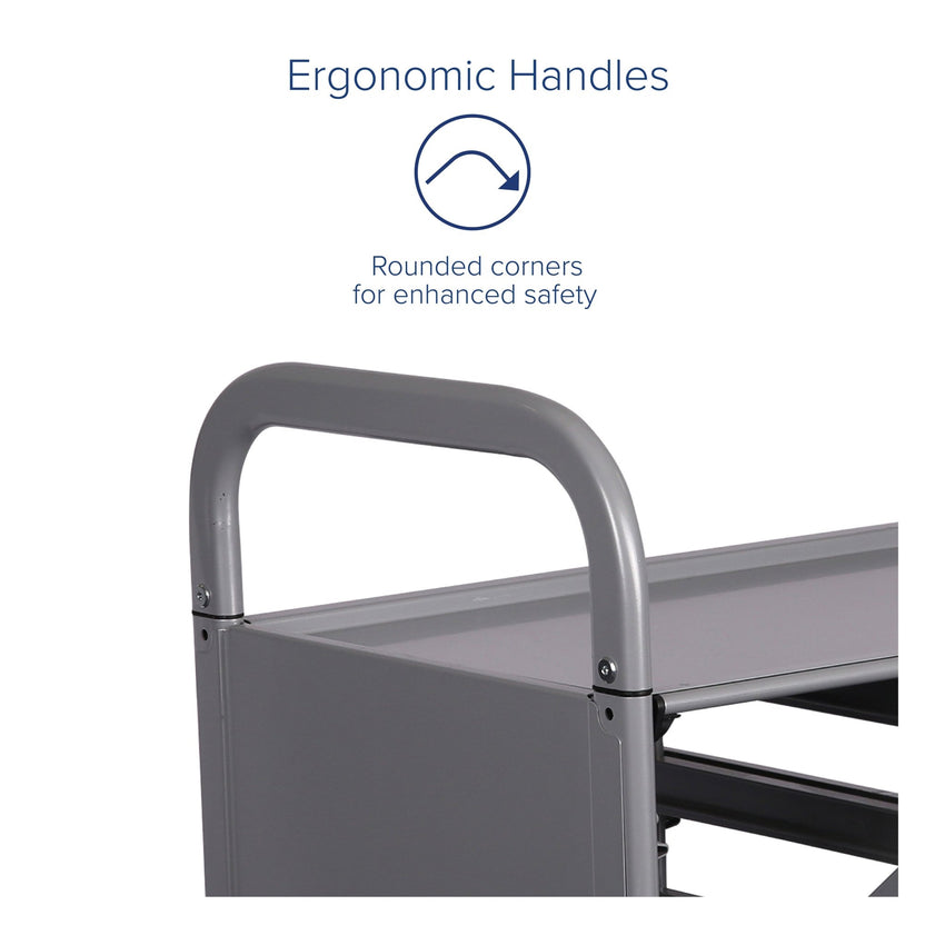 Gratnells Callero Triple Cart in Silver w/ 24 Shallow F1 Trays (GRA - SSET0344) - SchoolOutlet