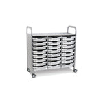 Gratnells Callero Triple Cart in Silver w/ 24 Shallow F1 Trays (GRA - SSET0344) - SchoolOutlet