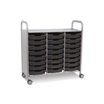Gratnells Callero Triple Cart in Silver w/ 24 Shallow F1 Trays (GRA - SSET0344) - SchoolOutlet