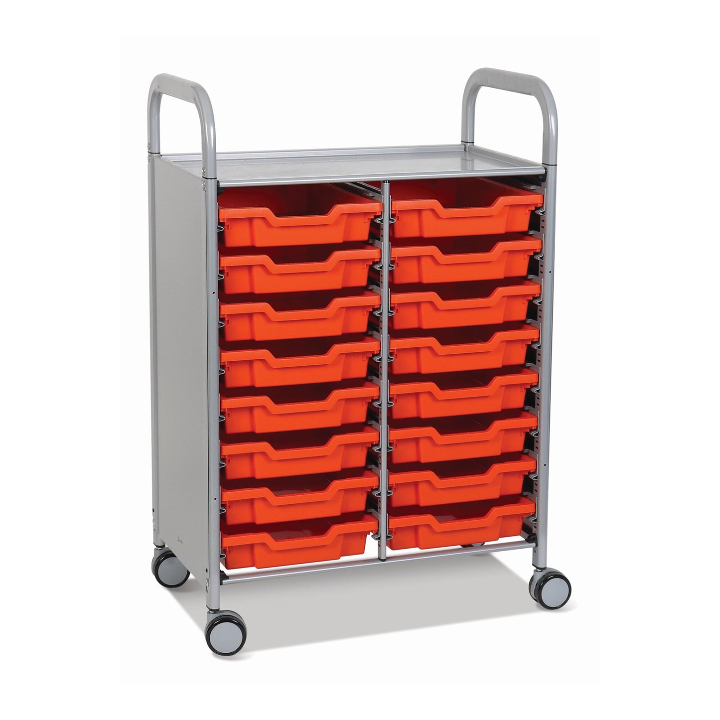 Gratnells Callero Double Cart with 16 Shallow Trays (GRA - SSET0544) - SchoolOutlet