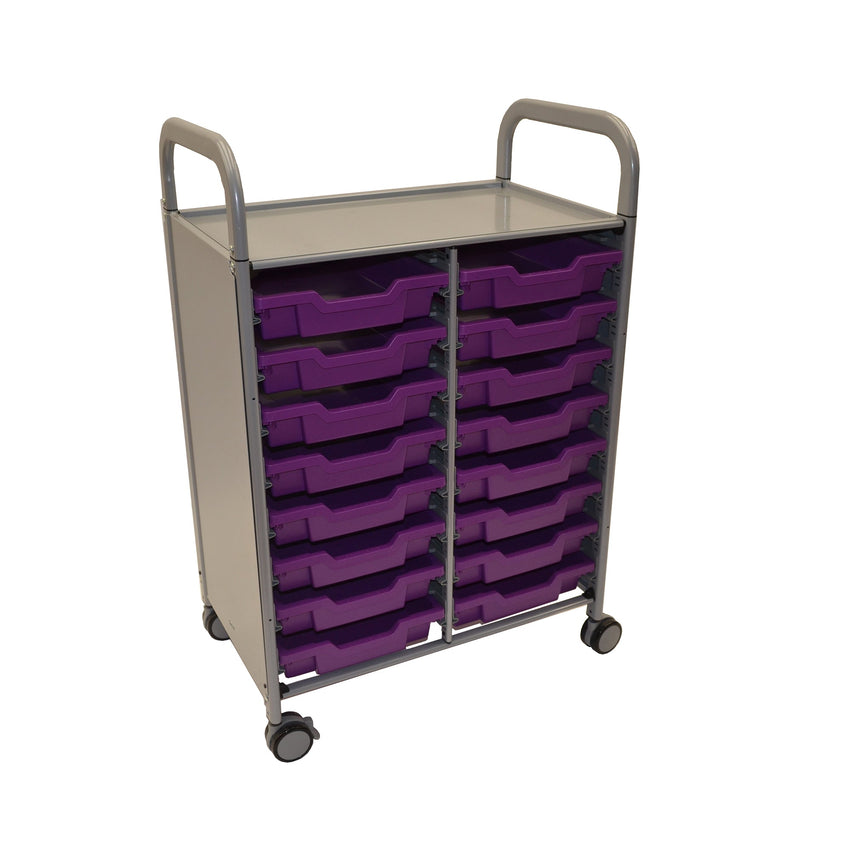 Gratnells Callero Double Cart with 16 Shallow Trays (GRA - SSET0544) - SchoolOutlet