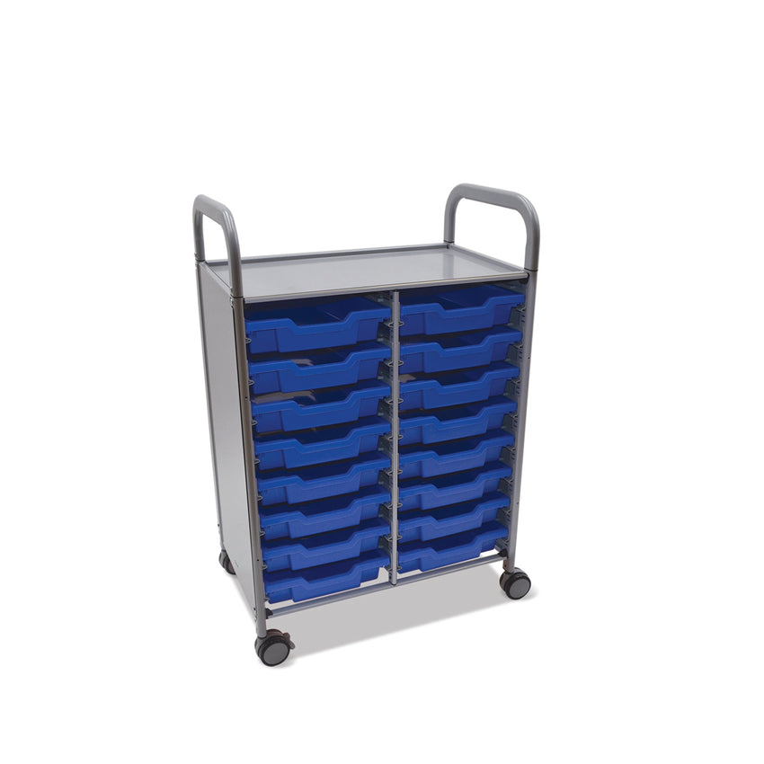 Gratnells Callero Double Cart with 16 Shallow Trays (GRA - SSET0544) - SchoolOutlet