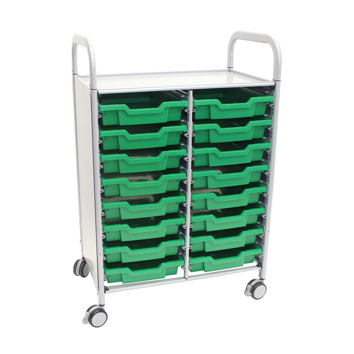 Gratnells Callero Double Cart with 16 Shallow Trays (GRA - SSET0544) - SchoolOutlet