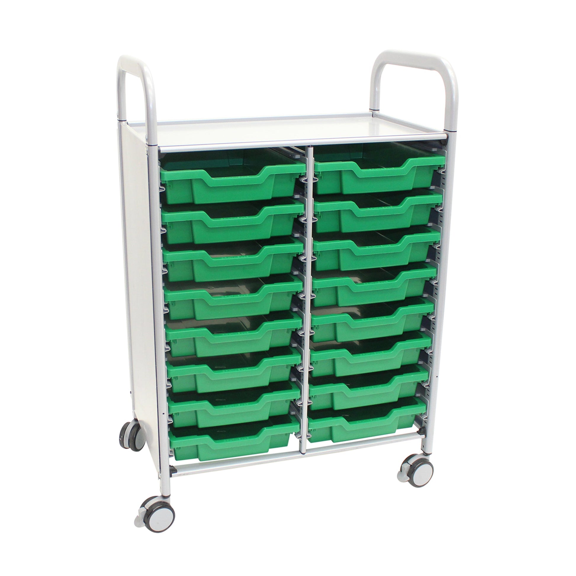 Gratnells Callero Double Cart with 16 Shallow Trays (GRA - SSET0544) - SchoolOutlet