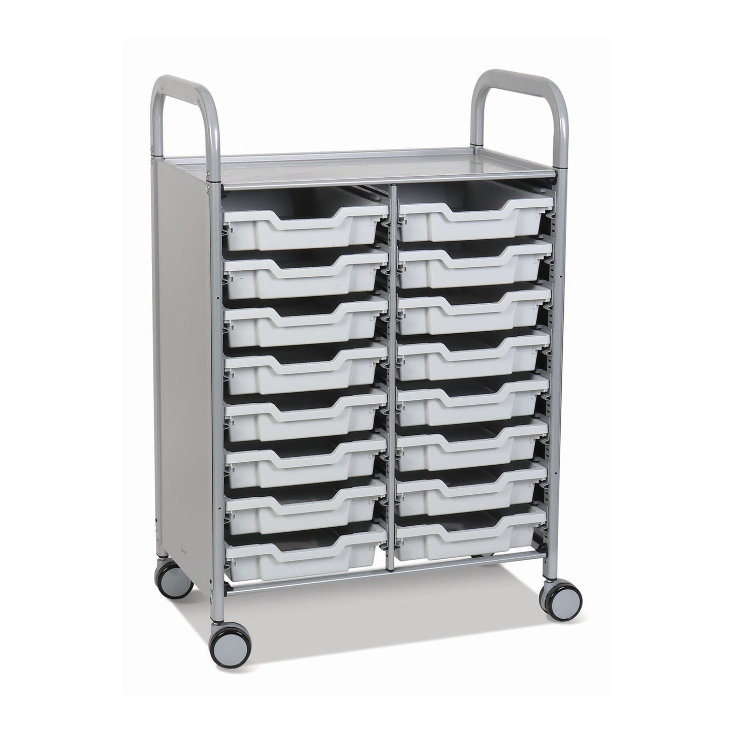 Gratnells Callero Double Cart with 16 Shallow Trays (GRA - SSET0544) - SchoolOutlet