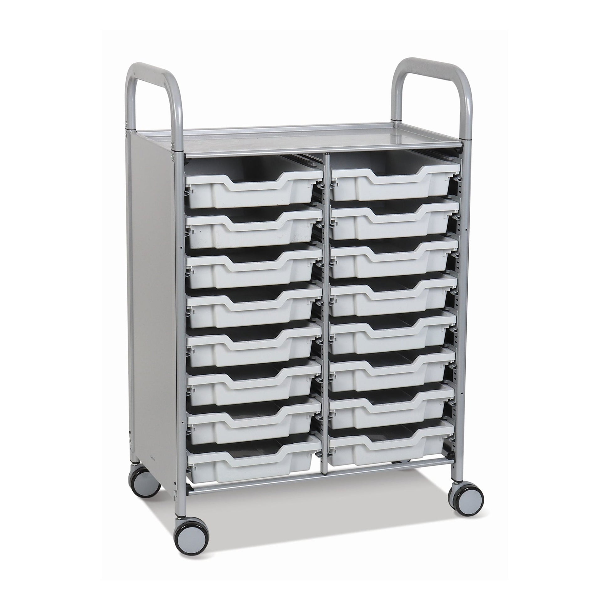Gratnells Callero Double Cart with 16 Shallow Trays (GRA - SSET0544) - SchoolOutlet