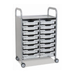 Gratnells Callero Double Cart with 16 Shallow Trays (GRA - SSET0544) - SchoolOutlet